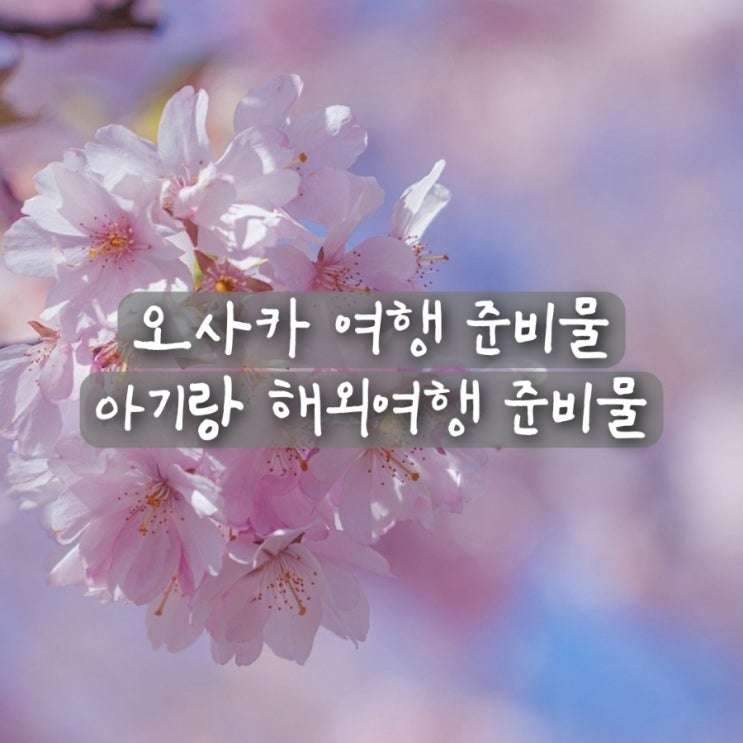  일본 오사카 여행 준비물 아이랑 아기랑 해외여행 준비물 리스트