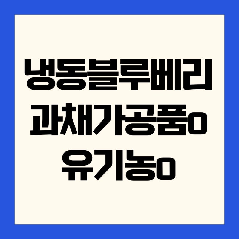 냉동블루베리 추천해드릴까요 과채가공품이 편해요