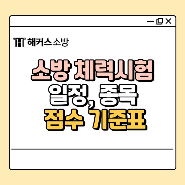  소방 체력시험 일정 및 점수 기준표 확인