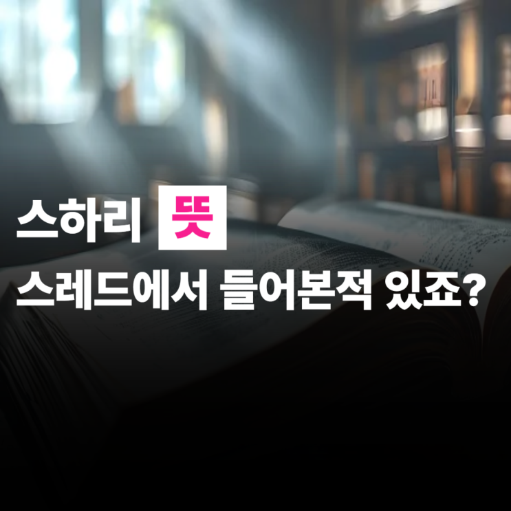  스하리 뜻, 반하리, 스레드에서 쓰는 용어 정리