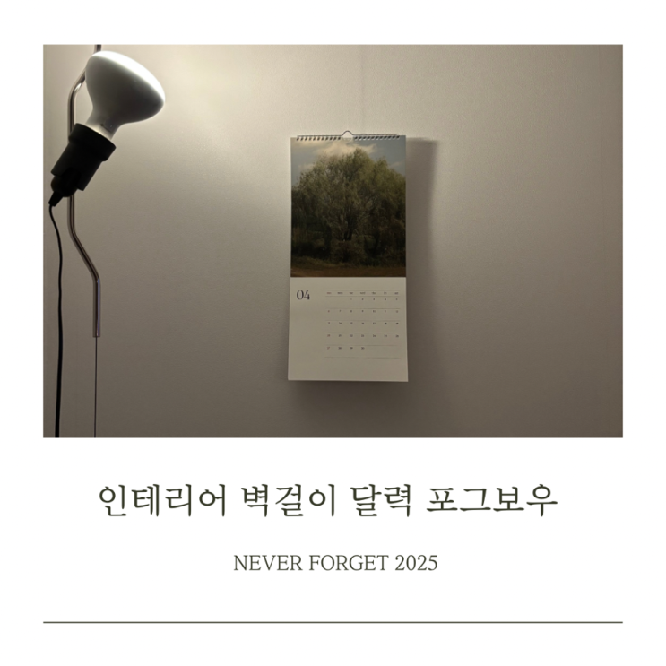  포그보우 감성 달력 NEVER FORGET 2025 하루하루를 기록하는 시간