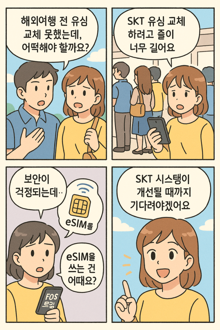  해외여행 skt 해킹 유심usim 공항교체준비 방법과 eSIM 장단점 정리