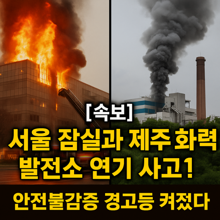 [속보] 서울 <b>잠실 롯데마트</b> <b>화재</b>, 제주 삼양동 화력발전소 <b>화재</b>... 