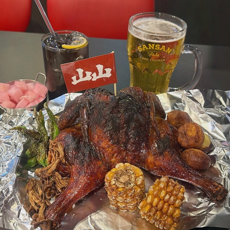  신촌에서 즐기는 푸짐한 치킨, 신촌맛집 산산바베큐치킨!
