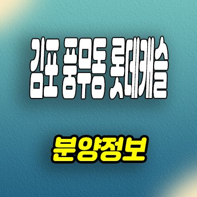  김포 풍무동 미분양아파트 풍무역 롯데캐슬 신축 분양가 모델하우스 잔여세대