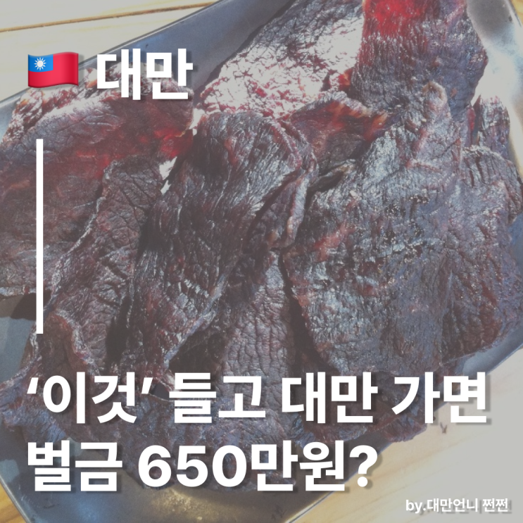  육포 때문에 대만입국 벌금 650만원/대만 입국금지 상품 총정리 2025년 ver.