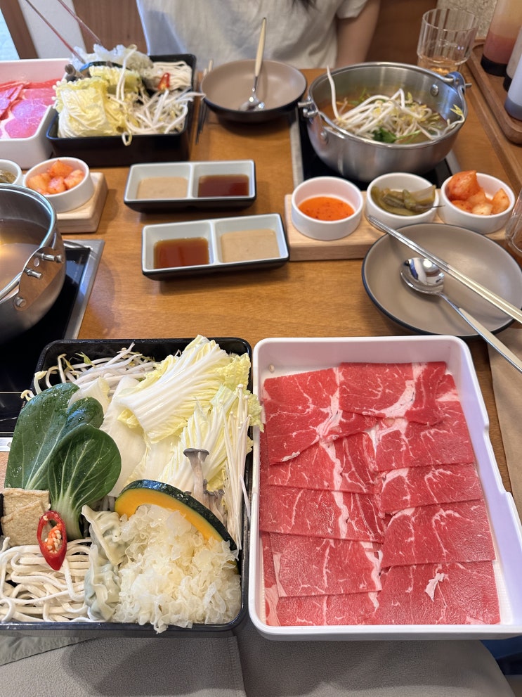  부산 명지 신상 샤브샤브 맛집 솔밭샤브 명지점