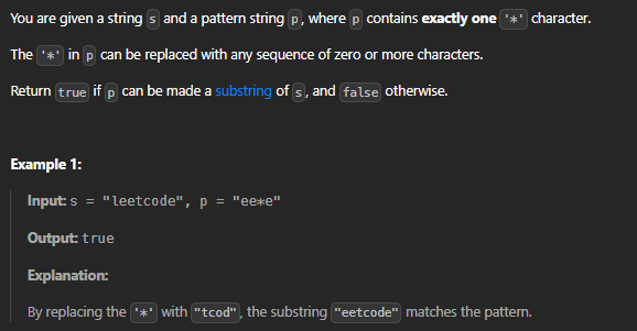  JAVA_LeetCode 3407_Substring Matching Pattern