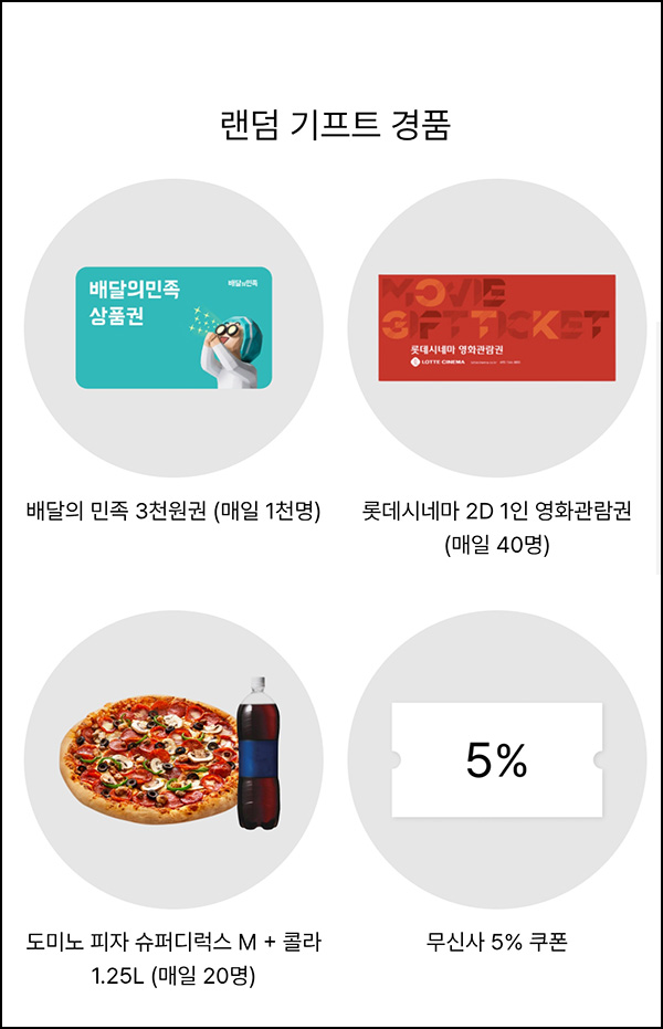 무신사 랜덤 뽑기(배민 3천원등 1,060명/일)즉당 오전 11시~05.03 무신사 랜덤 뽑기(배민 3천원등 1,060명/일)즉당 오전 11시~05.03