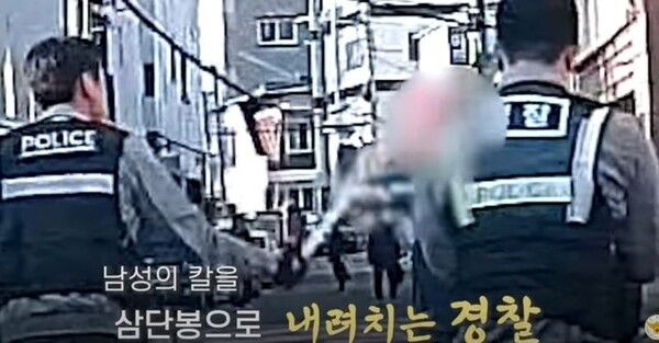  "삼단봉으로 치자 두 동강"…경찰, '흉기 난동' 男 체포