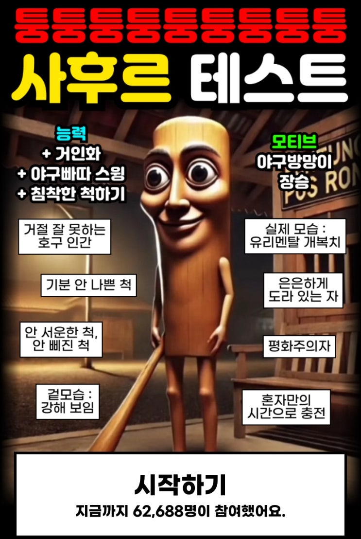  퉁퉁퉁 사후르 테스트, 나와 잘 맞는 캐릭터는 무엇일지 알아보기!