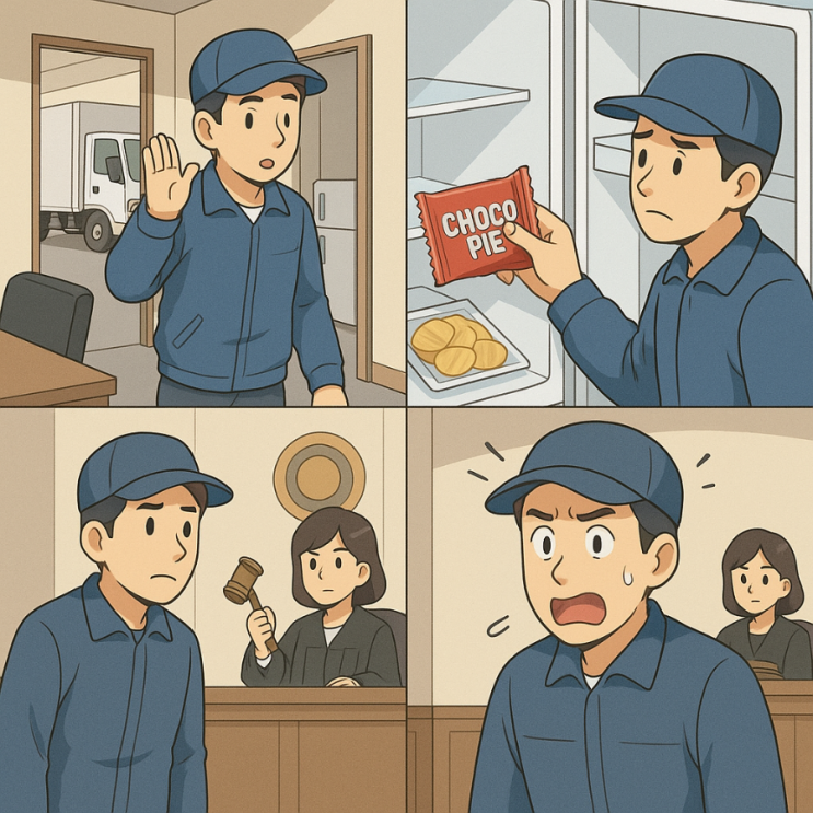  물류 냉장고 과자절도 1봉지초코파이간식 분쟁소송 조직 문화 구축 전략
