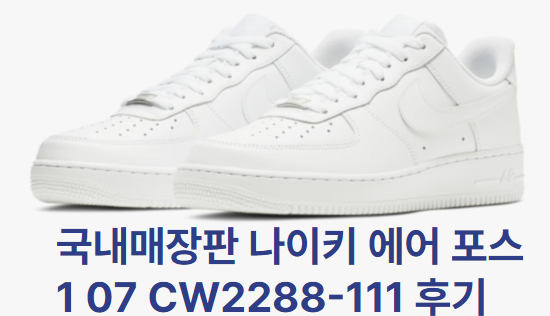 나이키 에어 포스 1 07 CW2288-111 직접 신어봤습니다  사이즈, 착용감, 단점까지 총정리(국내매....