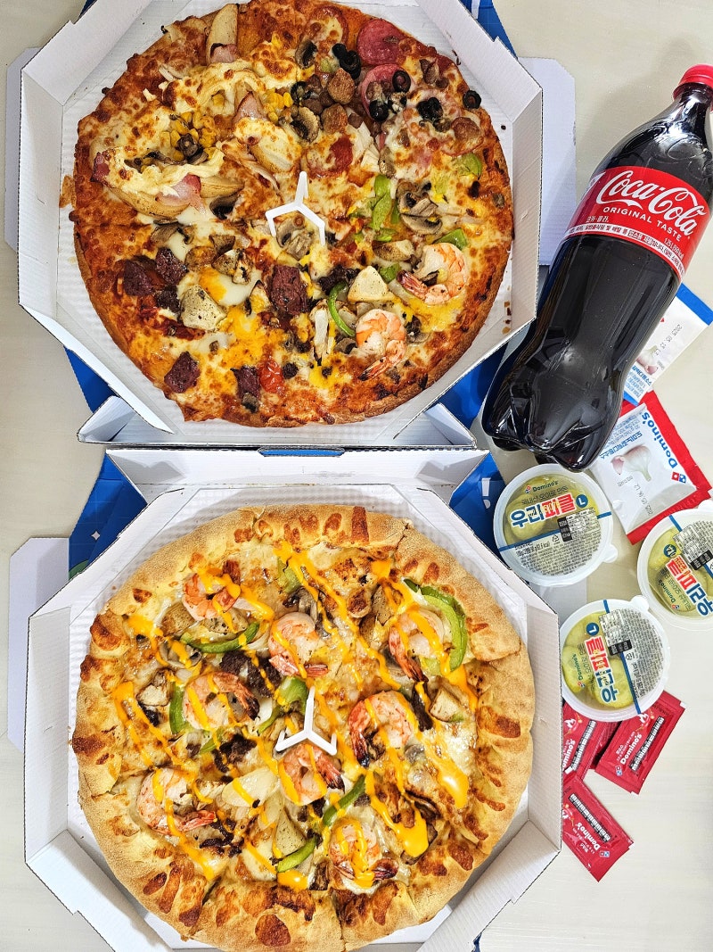 도미노피자 1+1 할인 포장 50% 목요일 일요일! 베스트콰트로, 블랙타이거슈림프 : 네이버 블로그