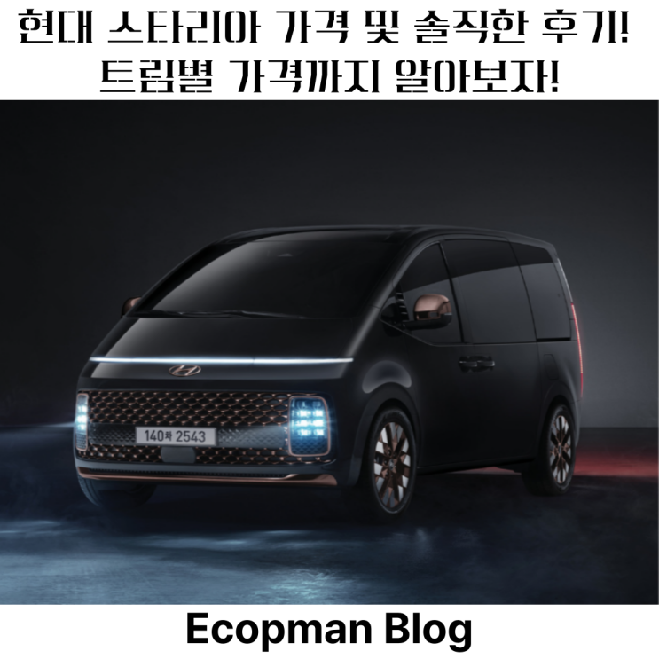  현대 스타리아 가격 및 솔직한 후기! 트림별 가격까지  알아보자!