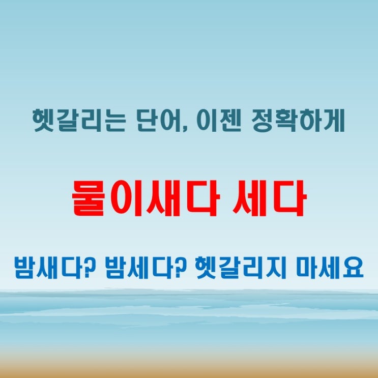  물이새다 세다와 밤새다 밤세다 올바른 사용법 정리