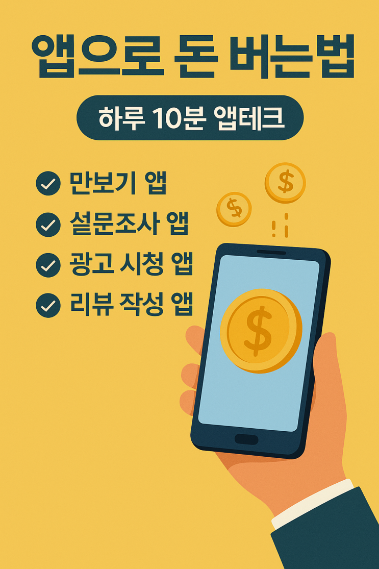  앱테크(App-Tech)로 부수입 만들기! 하루 10분 투자로 돈 버는 스마트 습관