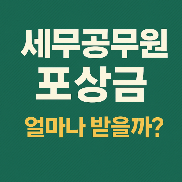  세무공무원 세무조사 포상금 인센티브 2천만원! 이행강제금까지?