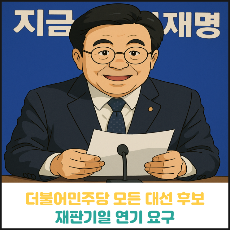 더불어민주당 모든 대선 후보자의 재판 기일을 대선 이후로 연기 요구 더불어민주당 모든 대선 후보자의 재판 기일을 대선 이후로 연기 요구
