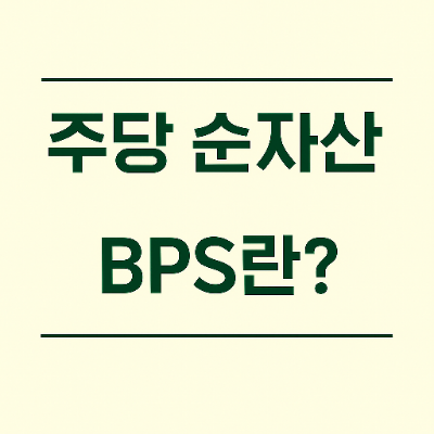  주당 순자산 BPS란?