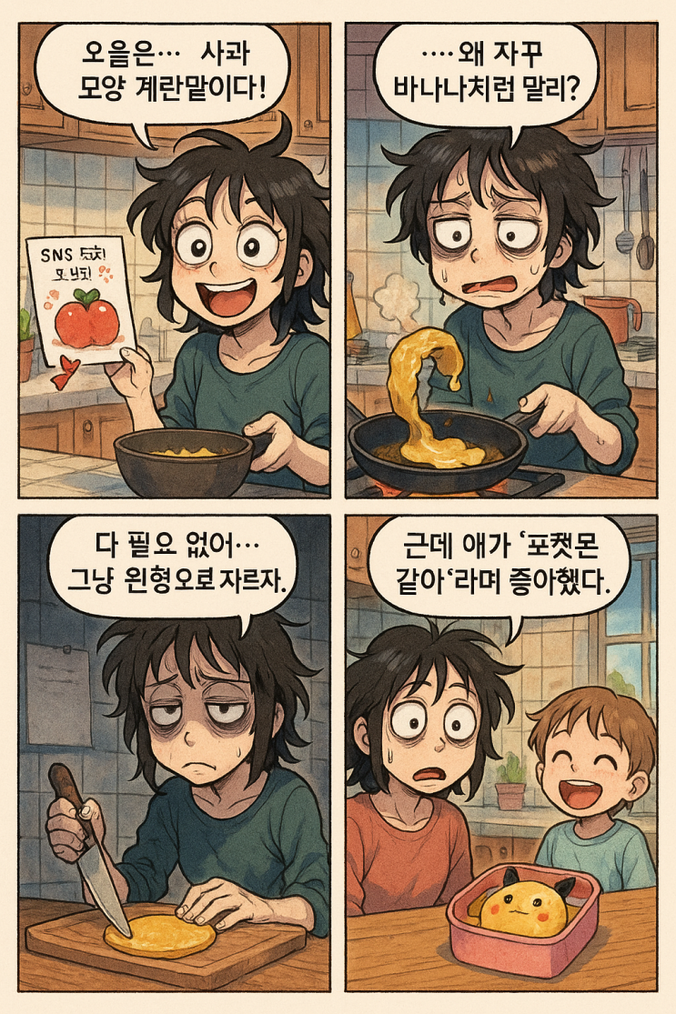  SNS 휩쓴 사과 계란말이 비주얼 요리