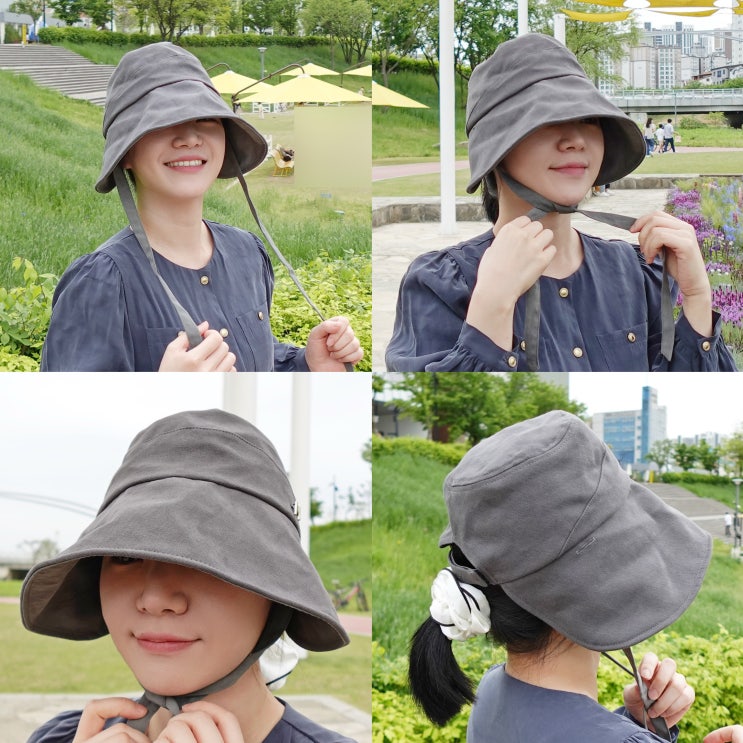  여성 자외선차단 모자 마스케라 MASKERA 코튼 리버시블 보닛햇 그레이