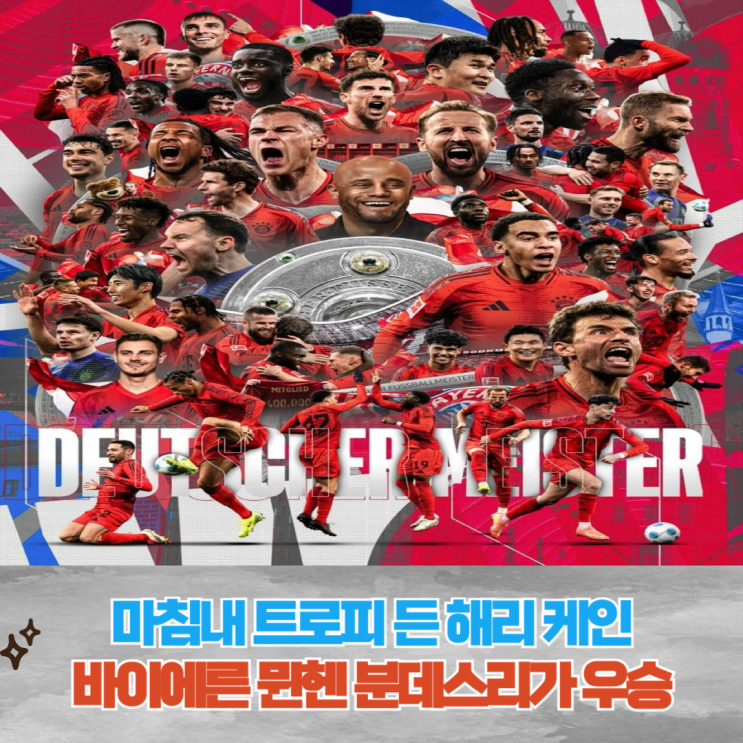바이에른 뮌헨 <b>우승</b>, 케인 첫 <b>우승</b> & <b>김민재 분데스리가</b> 챔피언... 
