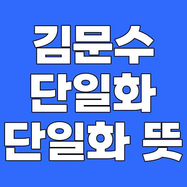 <b>김문수 단일화</b> 단일화 뜻 이유 총정리