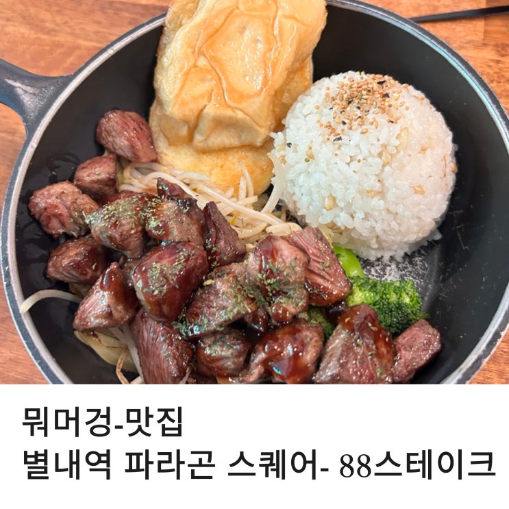  별내역 파라곤 스퀘어 맛집 탄단지 완벽한 한 끼  88스테이크