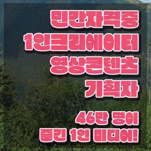  1인크리에이터영상콘텐츠기획자 무료 특강 , 자격증 1급,2급 동시에 합격한 전략 , 활용 방법