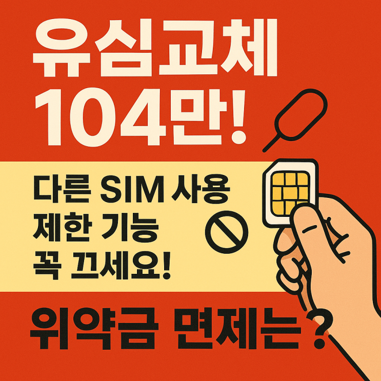  유심교체 104만! 다른 SIM 사용 제한 기능 꼭 끄세요! 휴대폰 먹통돼요