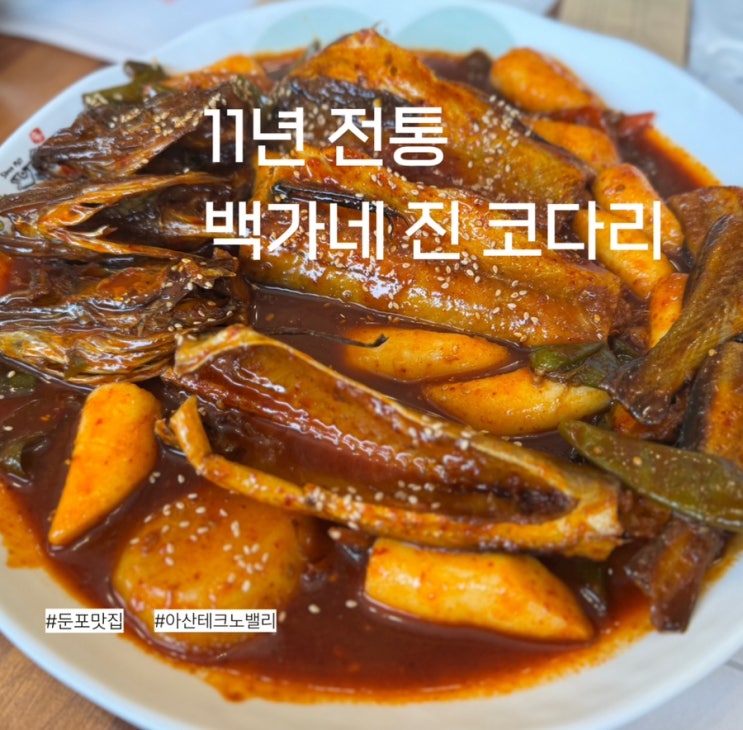 둔포맛집 아산테크노밸리 백가네 진 코다리