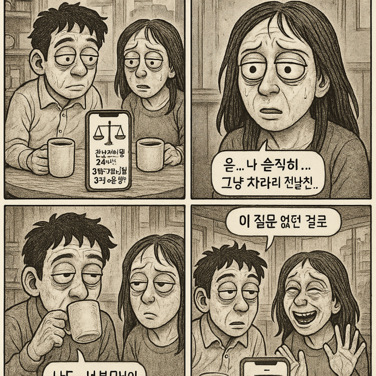  “네 전남친이랑 24시간 갇히기 vs 내 부모님이랑 3박 4일 여행?” – 연애 밸런스게임 끝판왕