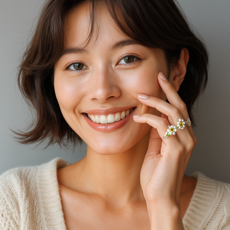  손끝에 봄이 피어났다 가성비 끝판왕! 여자들에게 데일리로 인기 많은 꽃 비즈 반지 추천!