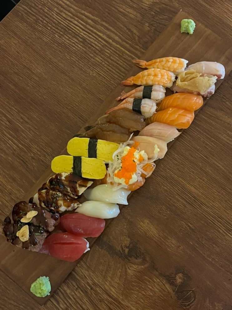  송파나루 잠실역 롯데월드타워 석촌호수 근처 초밥 맛집 산고 스시바 방이본점