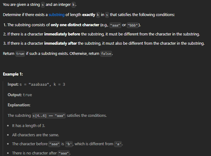  JAVA_LeetCode 3456_Find Special Substring of Length K