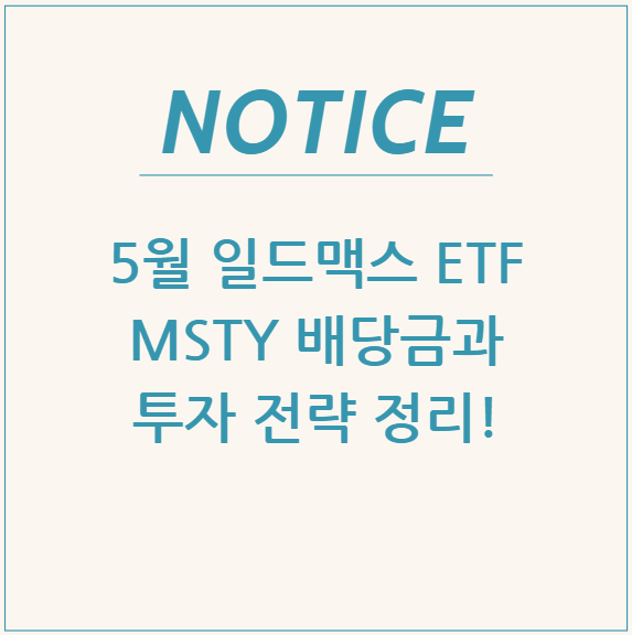  5월 일드맥스 ETF MSTY 배당금과 투자 전략 정리!
