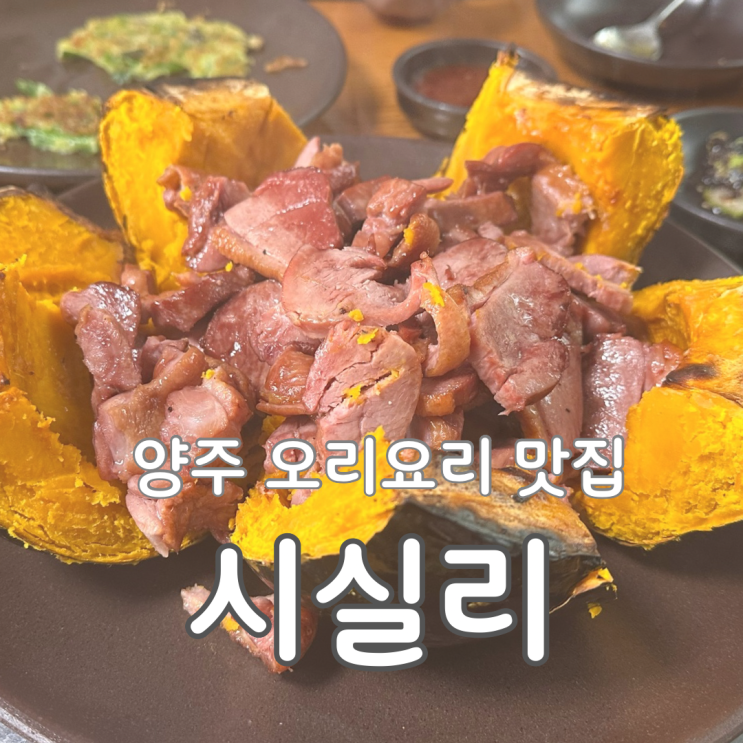  양주 맛집 시실리 오리호박구이 가족모임 부모님 외식 장소 추천