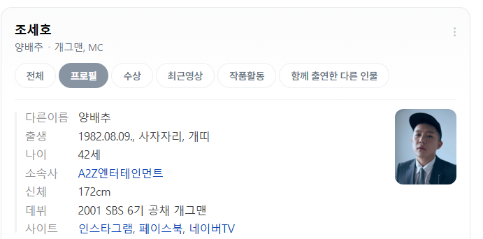 유쾌한 입담꾼, 조세호 프로필 총정리