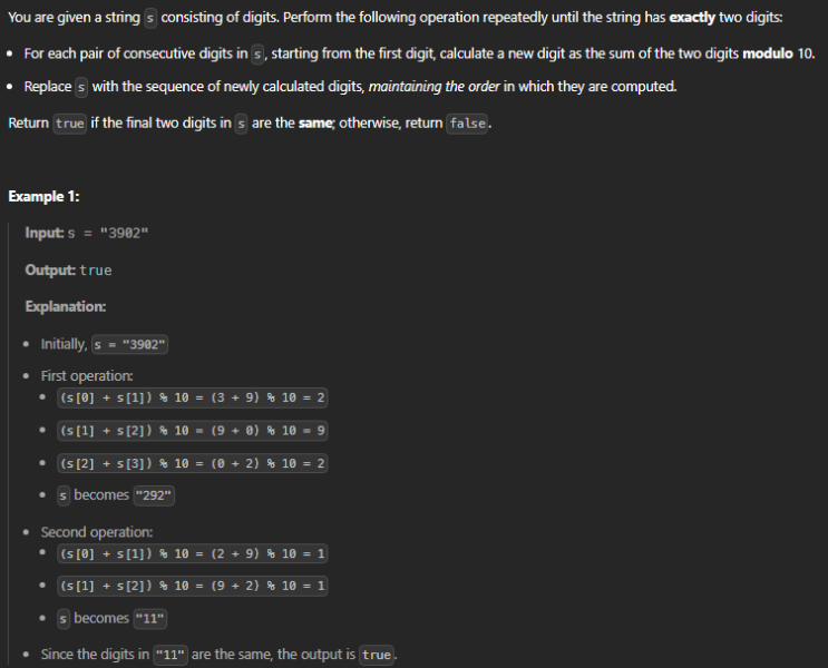  JAVA_LeetCode 3461_Check If Digits Are Equal in String After Operations I