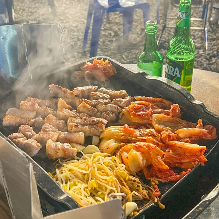  인천 주안 야장 맛집 추억의기찻길 삼겹살 소갈비살