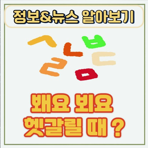  봬요 뵈요 헷갈릴 때 이따 있다로 구분하는 꿀팁