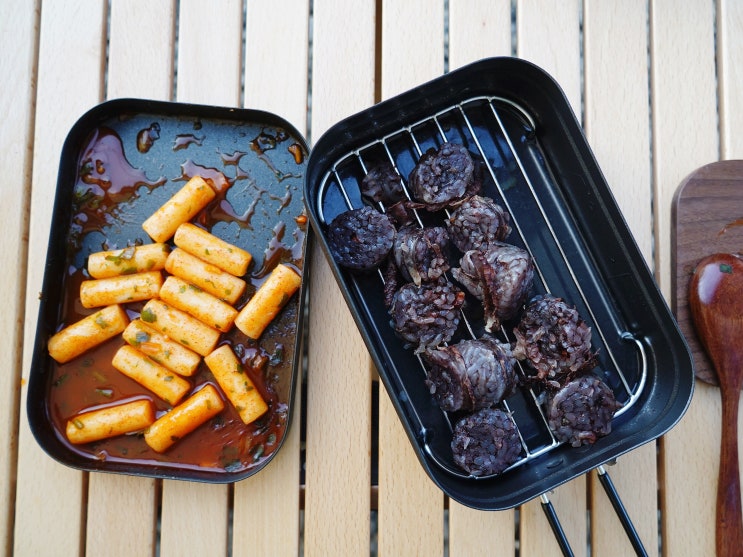  미니멀 캠핑 주방용품 세트, 사각 반합 리얼 후기(도마, 찜망)