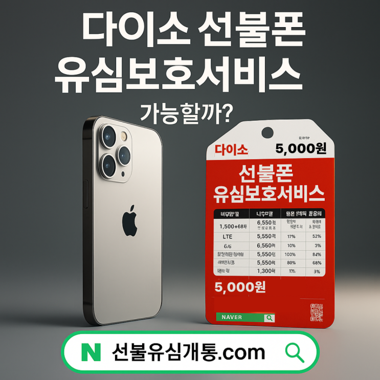  다이소 선불폰 보호서비스 가입방법, 알뜰폰 적용될까?️