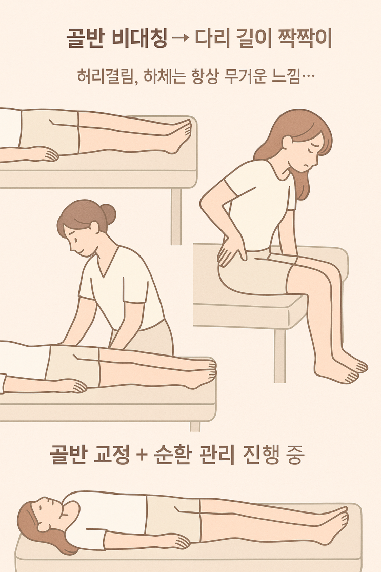  동래피부관리: 골반비대칭 다리길이 짝짝이, 왜 생길까요?
