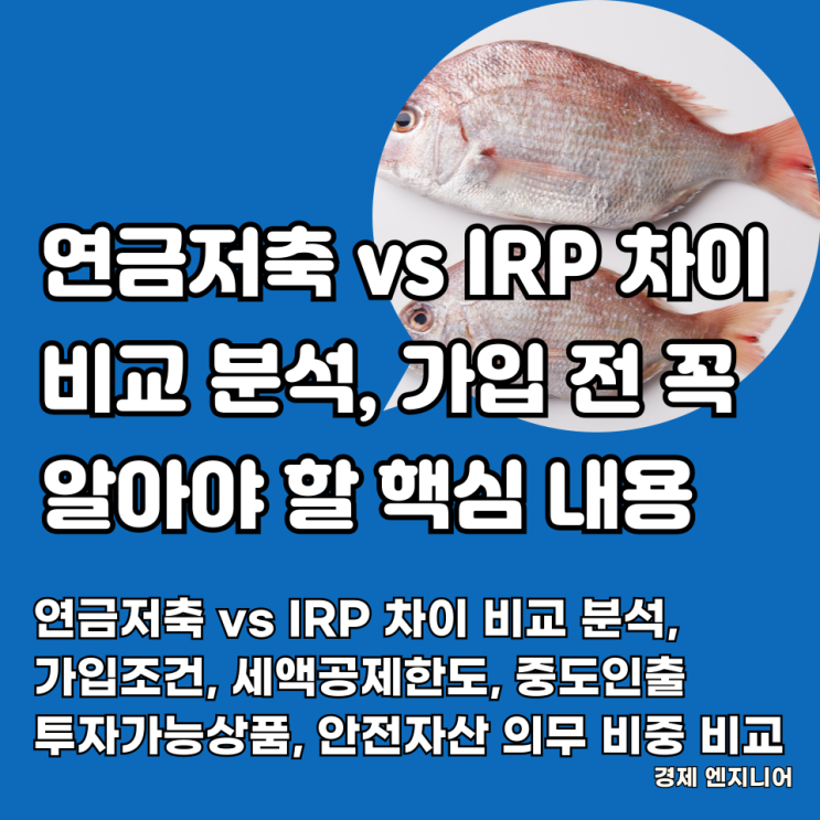 연금저축 vs IRP 차이 비교 분석, 가입 전 꼭 알아야 할 핵심 내용