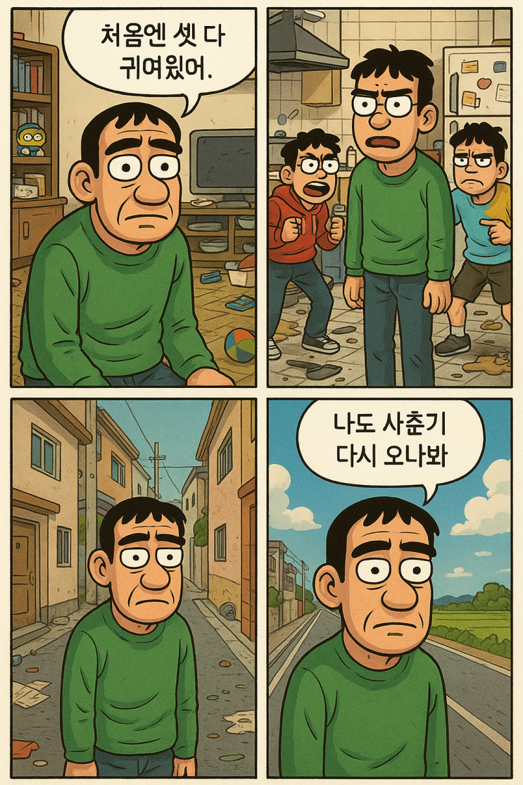 180cm 사춘기 <b>삼둥이</b>, 아빠는 오늘도 <b>독박 육아</b> 중