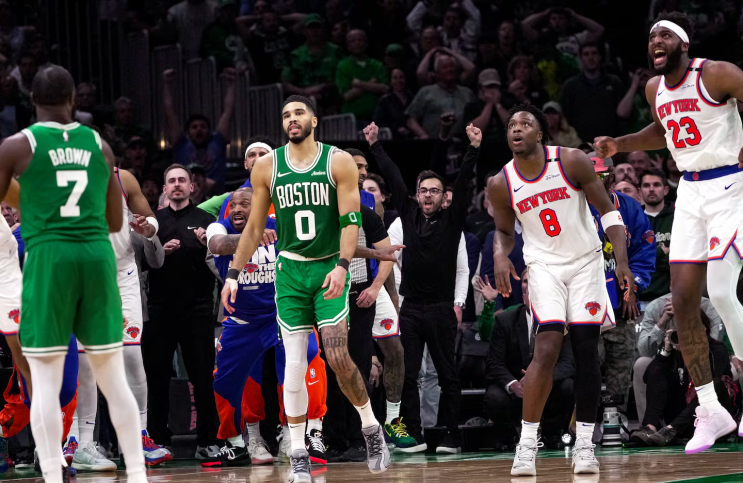 NBA 플레이오프: <b>뉴욕 닉스</b>, 또 20점 차 뒤집고 <b>보스턴</b> 셀틱스... 