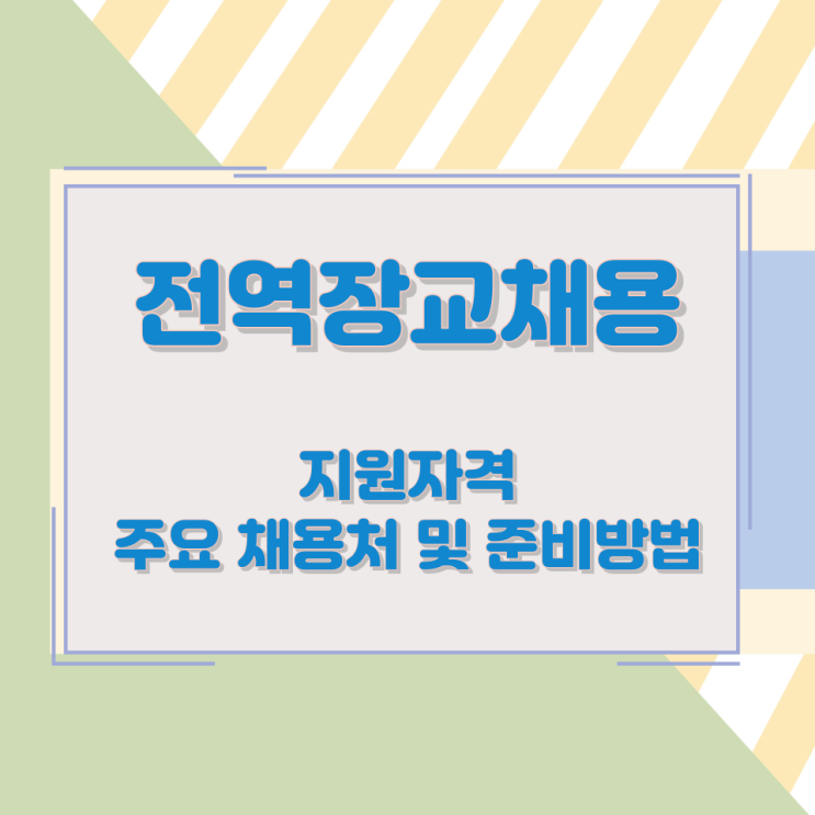 전역장교채용 지원자격과 주요 채용처 및 준비방법 전역장교채용 지원자격과 주요 채용처 및 준비방법