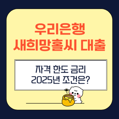 우리은행 새희망홀씨 대출 자격 한도 금리